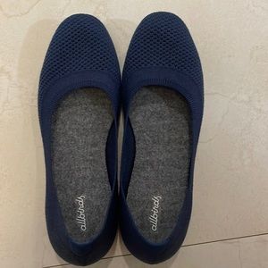 Ladies Tree Hugger Navy Blue Allbirds ballet slip ins